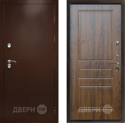 Входная металлическая Дверь Престиж TERMO с терморазрывом Снегирь Медь Классика Дуб в Электроуглях