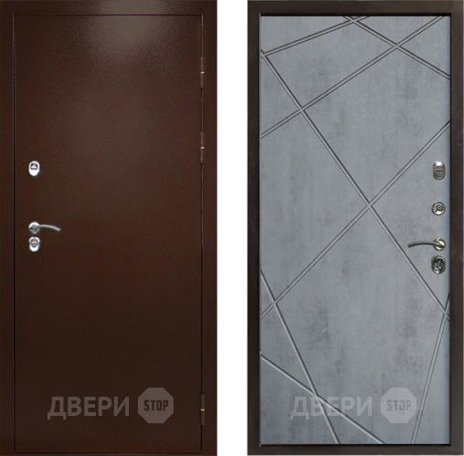 Входная металлическая Дверь Престиж TERMO с терморазрывом Снегирь Медь Лучи Бетон темный в Электроуглях