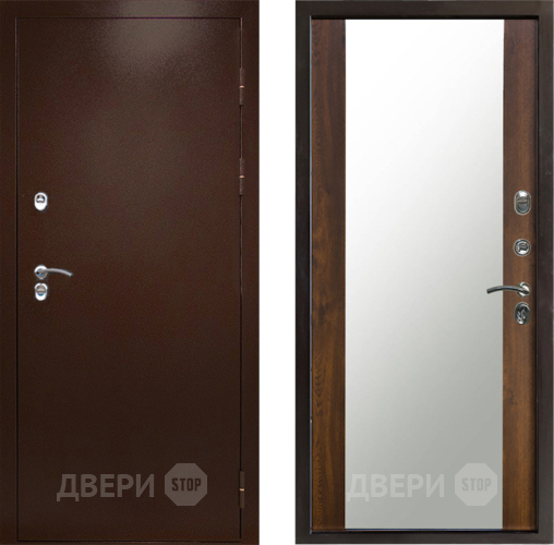 Входная металлическая Дверь Престиж TERMO с терморазрывом Снегирь Медь Зеркало Дуб в Электроуглях