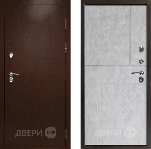 Входная металлическая Дверь Престиж TERMO с терморазрывом Снегирь Медь Горизонт Бетон светлый в Электроуглях