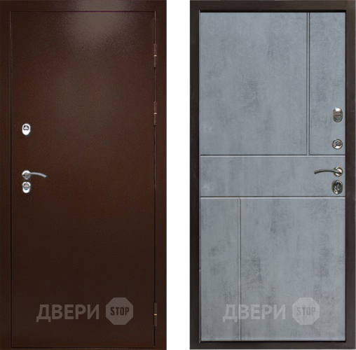 Входная металлическая Дверь Престиж TERMO с терморазрывом Снегирь Медь Горизонт Бетон темный в Электроуглях