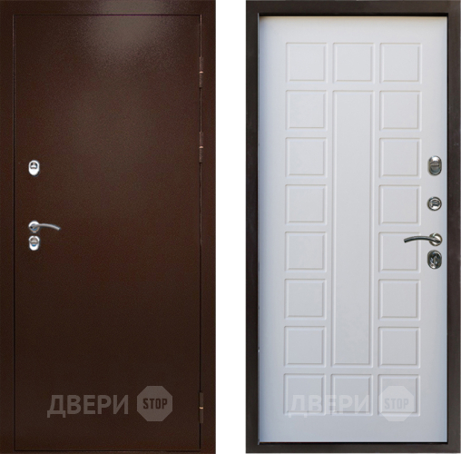 Входная металлическая Дверь Престиж TERMO с терморазрывом Снегирь Медь Престиж Белое дерево в Электроуглях