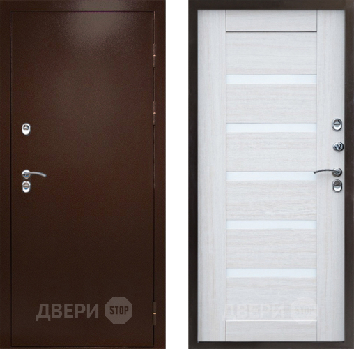 Входная металлическая Дверь Престиж TERMO с терморазрывом Снегирь Медь Царга Лиственница белая в Электроуглях