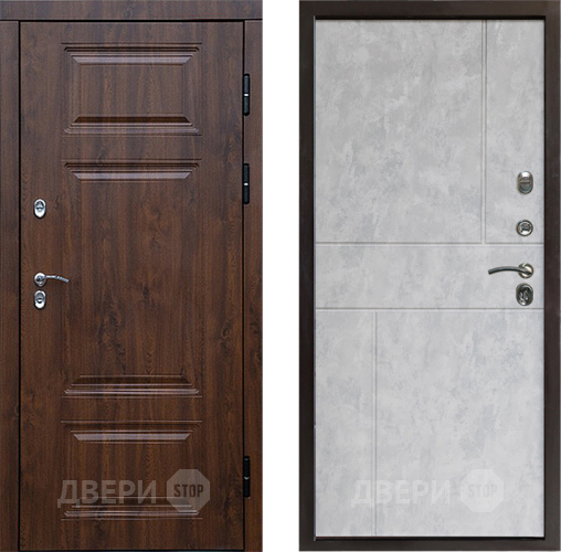 Входная металлическая Дверь Престиж TERMO с терморазрывом Премиум Орех Горизонт Бетон светлый в Электроуглях