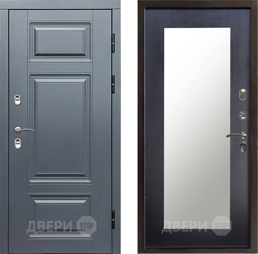 Входная металлическая Дверь Престиж TERMO с терморазрывом Премиум Грэй Зеркало пастораль Венге в Электроуглях