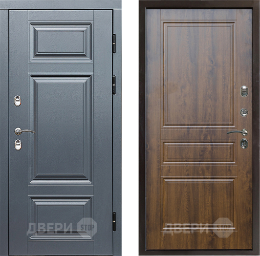 Входная металлическая Дверь Престиж TERMO с терморазрывом Премиум Грэй Классика Дуб в Электроуглях