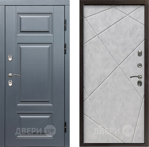 Входная металлическая Дверь Престиж TERMO с терморазрывом Премиум Грэй Лучи Бетон светлый в Электроуглях