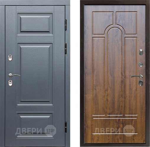 Входная металлическая Дверь Престиж TERMO с терморазрывом Премиум Грэй Арка Дуб в Электроуглях