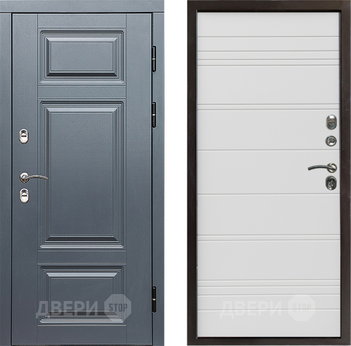 Входная металлическая Дверь Престиж TERMO с терморазрывом Премиум Грэй Line Белый в Электроуглях