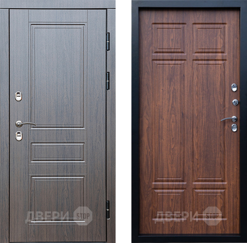 Входная металлическая Дверь Престиж TERMO с терморазрывом Классика Премиум Орех темный в Электроуглях