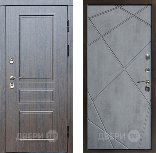 Входная металлическая Дверь Престиж TERMO с терморазрывом Классика Лучи Бетон темный в Электроуглях