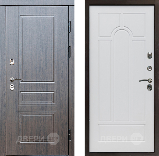 Входная металлическая Дверь Престиж TERMO с терморазрывом Классика Арка Белое дерево в Электроуглях