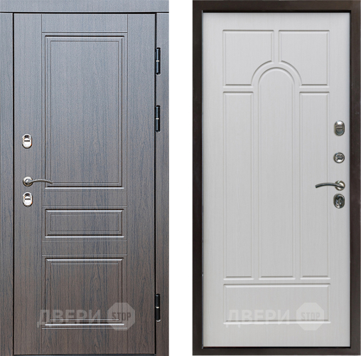 Входная металлическая Дверь Престиж TERMO с терморазрывом Классика Арка Лиственница белая в Электроуглях