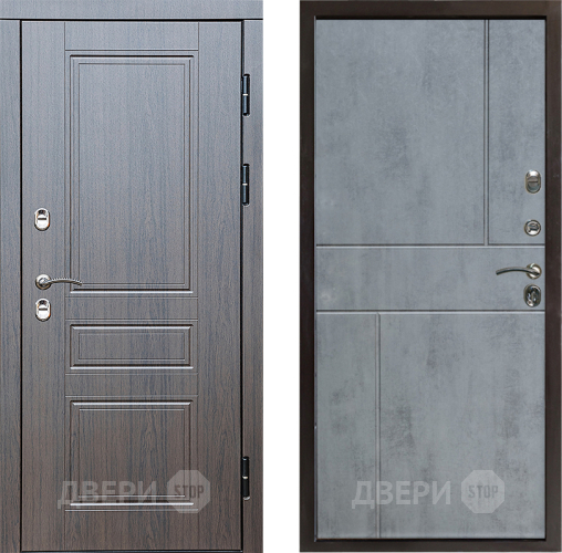 Входная металлическая Дверь Престиж TERMO с терморазрывом Классика Горизонт Бетон темный в Электроуглях