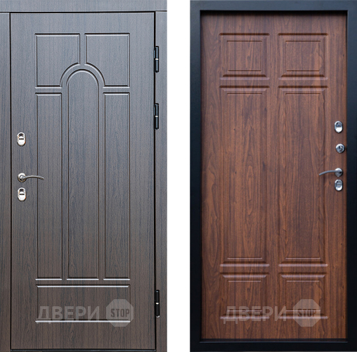 Входная металлическая Дверь Престиж TERMO с терморазрывом Арка Премиум Орех темный в Электроуглях