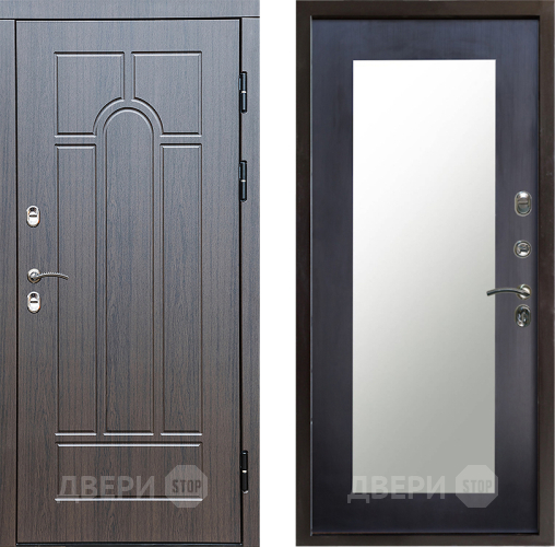 Входная металлическая Дверь Престиж TERMO с терморазрывом Арка Зеркало пастораль Венге в Электроуглях