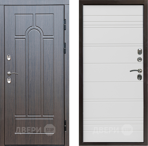 Входная металлическая Дверь Престиж TERMO с терморазрывом Арка Line Белый в Электроуглях