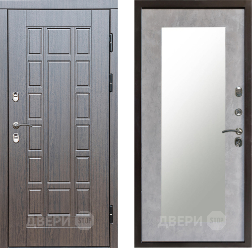 Входная металлическая Дверь Престиж TERMO с терморазрывом Престиж Зеркало пастораль Бетон светлый в Электроуглях