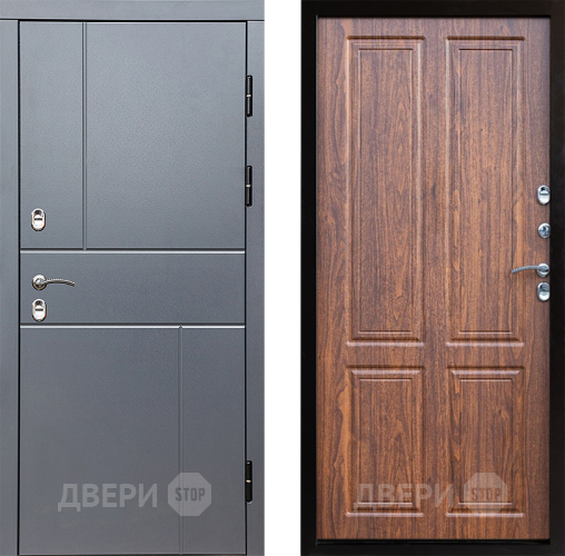 Входная металлическая Дверь Престиж TERMO с терморазрывом Горизонт Грэй Премиум Орех светлый в Электроуглях
