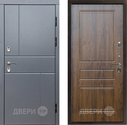 Входная металлическая Дверь Престиж TERMO с терморазрывом Горизонт Грэй Классика Дуб в Электроуглях