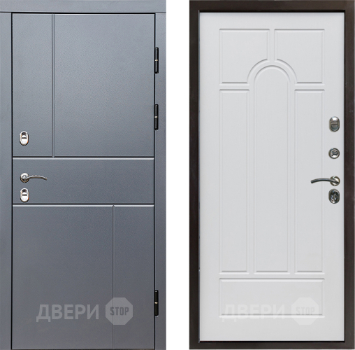 Входная металлическая Дверь Престиж TERMO с терморазрывом Горизонт Грэй Арка Белое дерево в Электроуглях