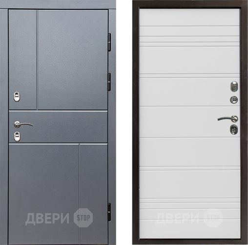 Входная металлическая Дверь Престиж TERMO с терморазрывом Горизонт Грэй Line Белый в Электроуглях