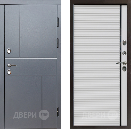 Входная металлическая Дверь Престиж TERMO с терморазрывом Горизонт Грэй Porte Белый в Электроуглях