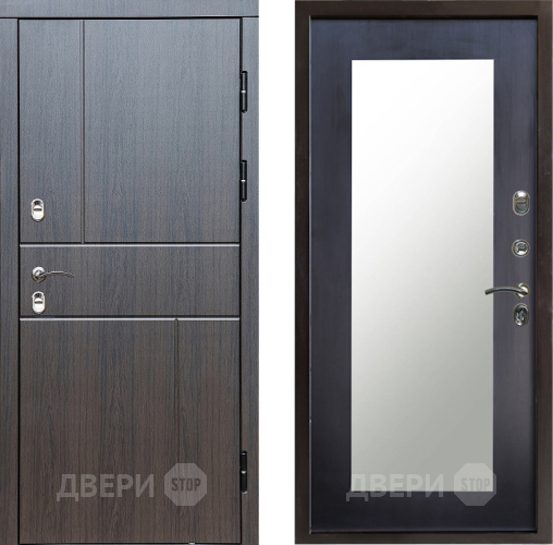 Входная металлическая Дверь Престиж TERMO с терморазрывом Горизонт Венге Зеркало пастораль Венге в Электроуглях
