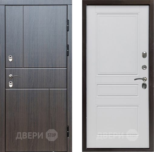 Входная металлическая Дверь Престиж TERMO с терморазрывом Горизонт Венге Классика Белый матовый в Электроуглях