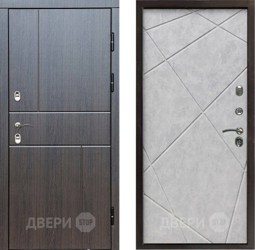 Входная металлическая Дверь Престиж TERMO с терморазрывом Горизонт Венге Лучи Бетон светлый в Электроуглях