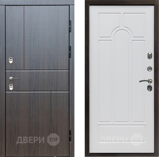 Входная металлическая Дверь Престиж TERMO с терморазрывом Горизонт Венге Арка Белое дерево в Электроуглях