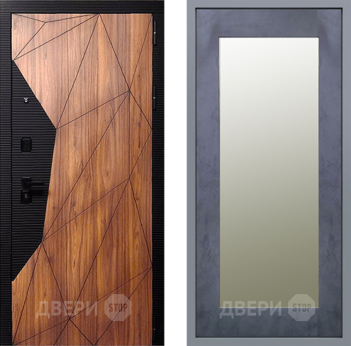 Дверь Заводские двери Морра Зеркало Модерн Бетон темный в Электроуглях