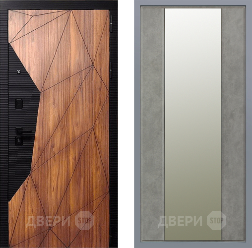 Дверь Заводские двери Морра Зеркало Макси Бетон темный в Электроуглях