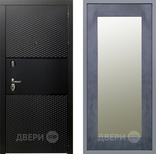 Дверь Заводские двери Тефлон Зеркало Модерн Бетон темный в Электроуглях