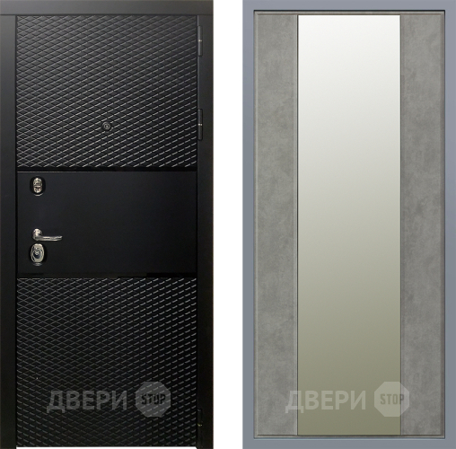 Дверь Заводские двери Тефлон Зеркало Макси Бетон темный в Электроуглях