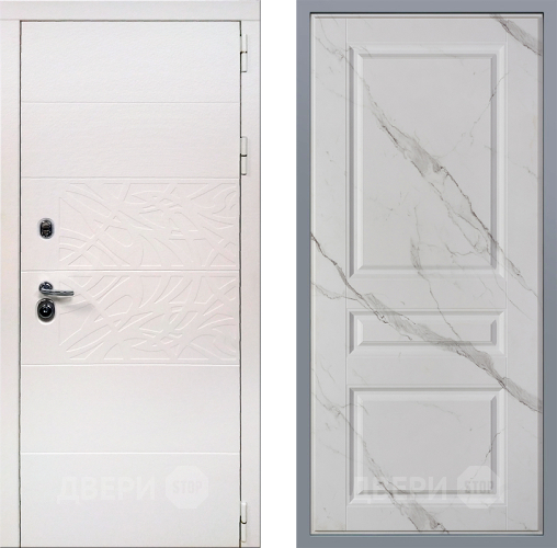 Дверь Заводские двери Дэко Вайт Стокгольм Мрамор белый в Электроуглях