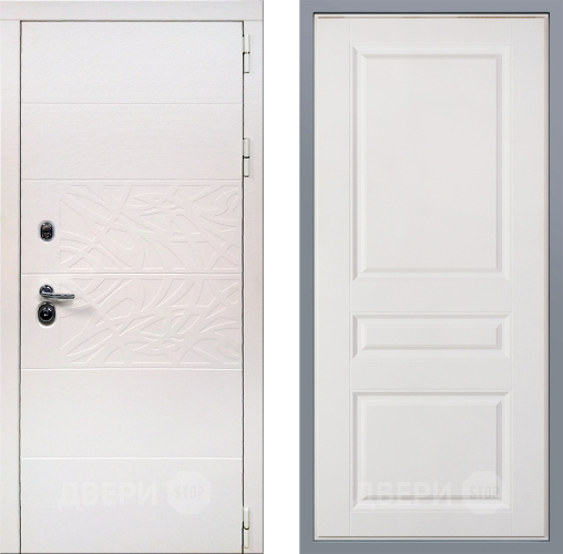 Дверь Заводские двери Дэко Вайт Стокгольм Белый софт в Электроуглях