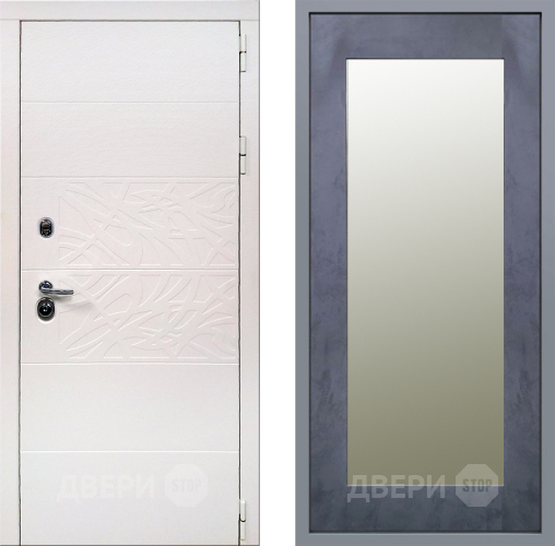 Дверь Заводские двери Дэко Вайт Зеркало Модерн Бетон темный в Электроуглях