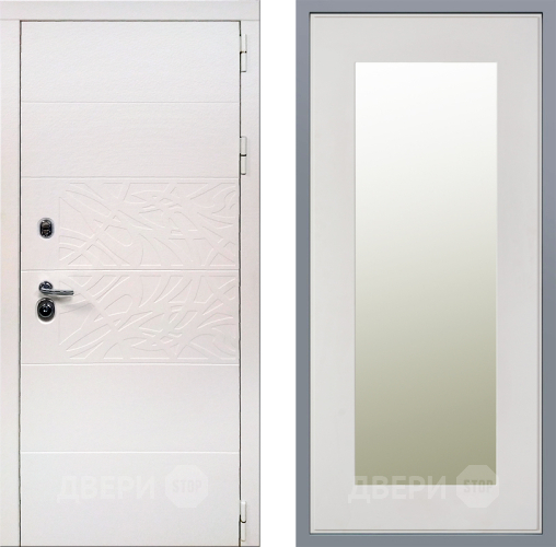 Дверь Заводские двери Дэко Вайт Зеркало Модерн Белый софт в Электроуглях