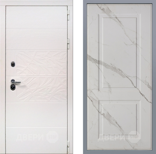 Дверь Заводские двери Дэко Вайт Доррен Мрамор белый в Электроуглях