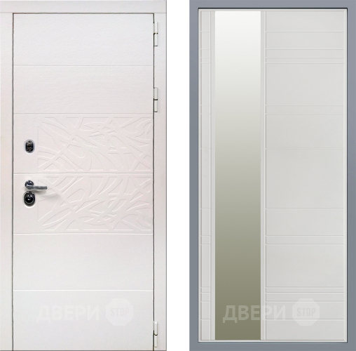 Дверь Заводские двери Дэко Вайт Зеркало Лира Белый софт в Электроуглях