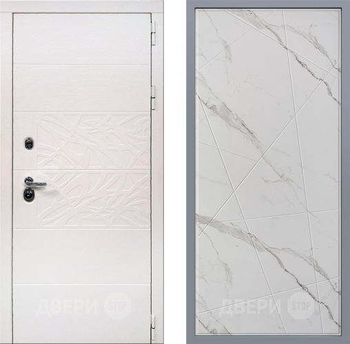 Дверь Заводские двери Дэко Вайт Флитта Мрамор белый в Электроуглях