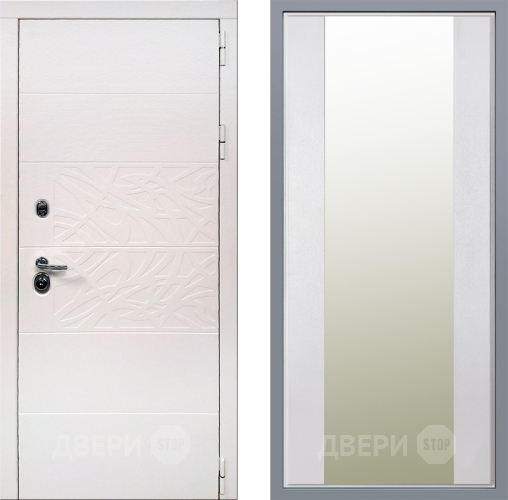 Дверь Заводские двери Дэко Вайт Зеркало Макси Белый шелк в Электроуглях