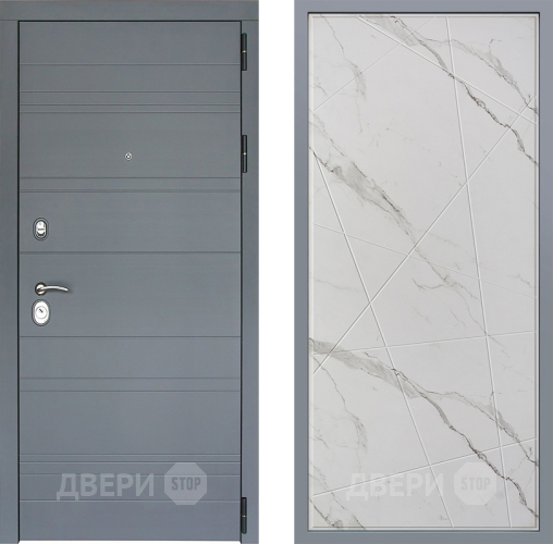 Дверь Заводские двери Лира Софт графит Флитта Мрамор белый в Электроуглях