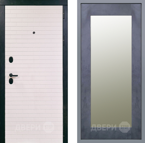 Дверь Заводские двери Сохо Зеркало Модерн Бетон темный в Электроуглях