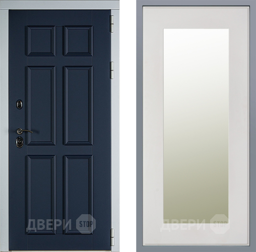 Дверь Заводские двери Стокгольм Зеркало Модерн Белый софт в Электроуглях