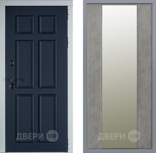 Дверь Заводские двери Стокгольм Зеркало Макси Бетон темный в Электроуглях