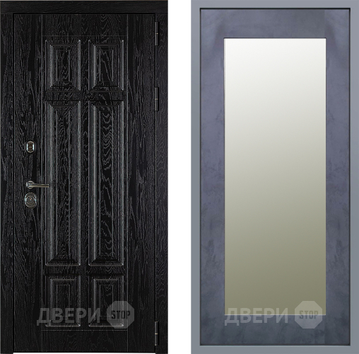 Дверь Заводские двери Мюнхен Зеркало Модерн Бетон темный в Электроуглях