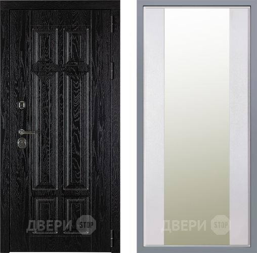 Дверь Заводские двери Мюнхен Зеркало Макси Белый шелк в Электроуглях