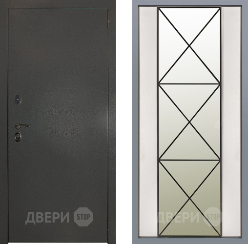 Дверь Заводские двери Эталон 3к антик серебро Зеркало Перфекто Структурное дерево в Электроуглях